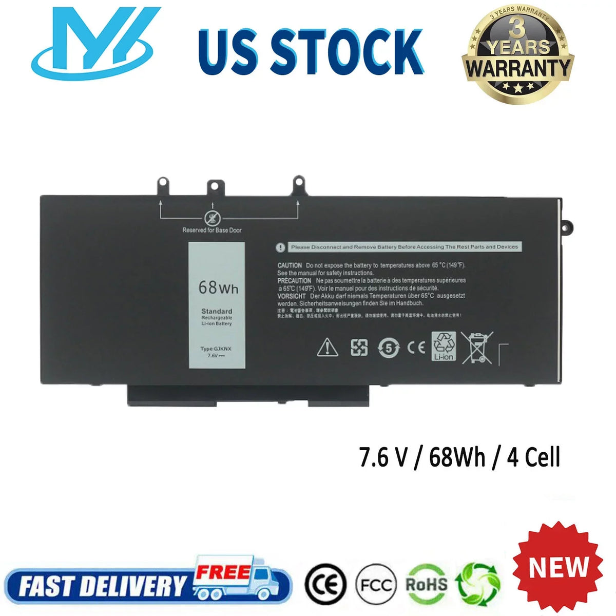 ✅ Laptop Battery For Dell Latitude 5480 5580 5280 5490 5491 5580 5590 5591