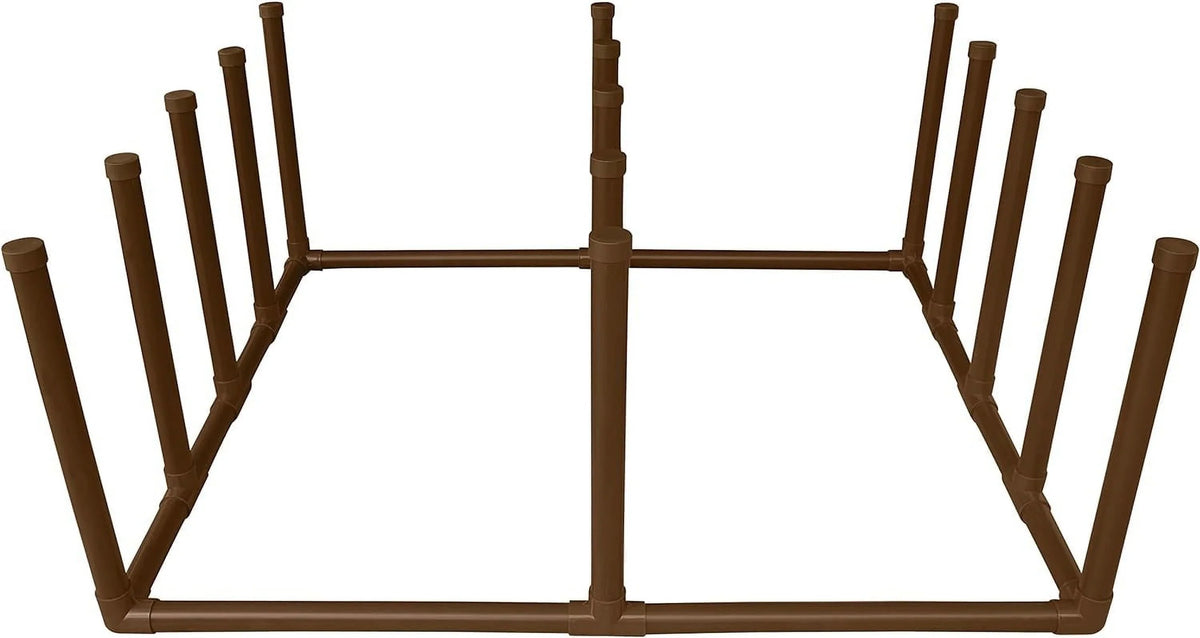 Float and Raft Rack 12 Bar - Poolside Storage Organizer for Floats, Paddles, Noodles, Surfboards, Towels, (61"  x 44"  x 26.5" ), Brown Style 664413 (Brown)