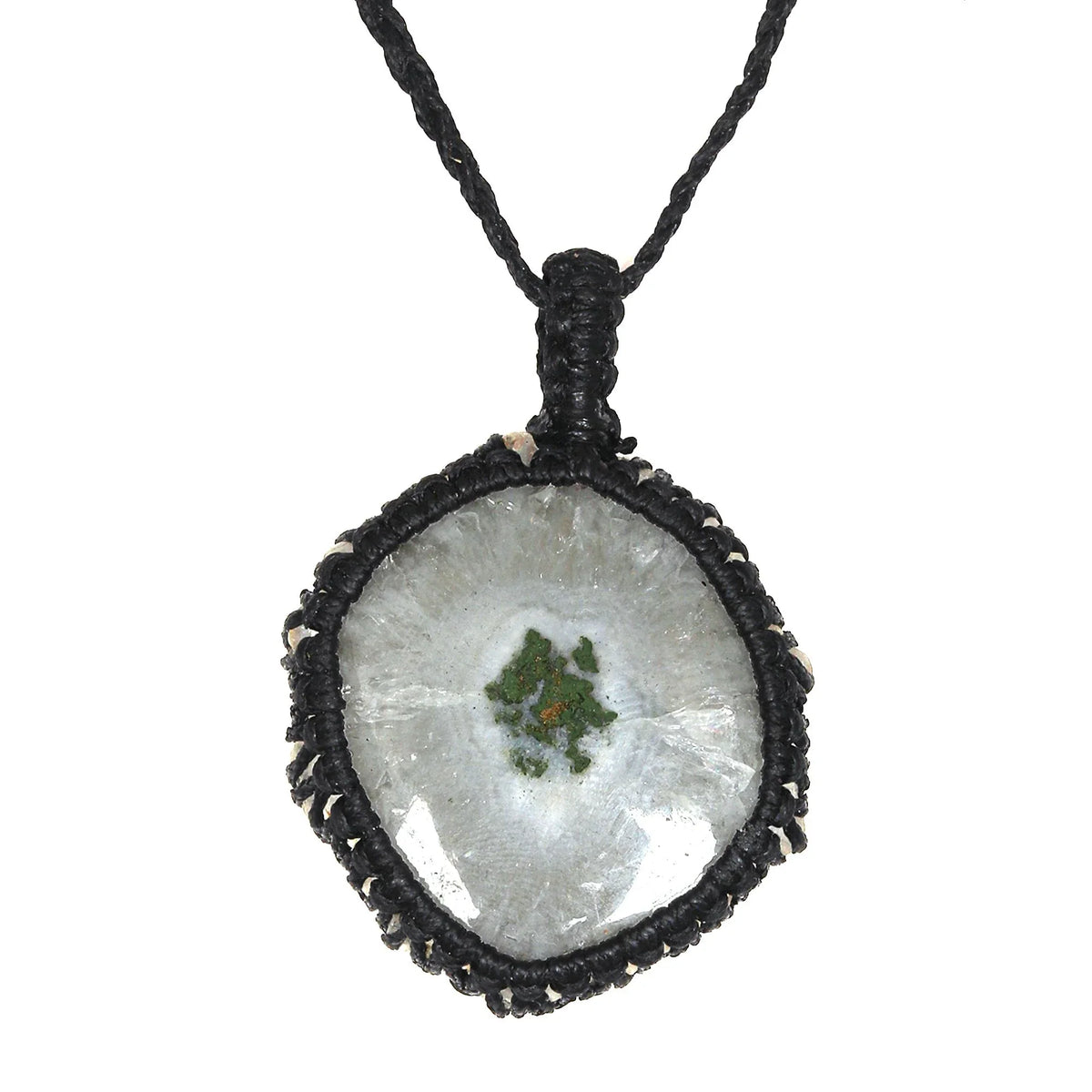 Solar Drusy Gemstone Holloween Gifted Jewelry Macrame Gift For Her Necklace
