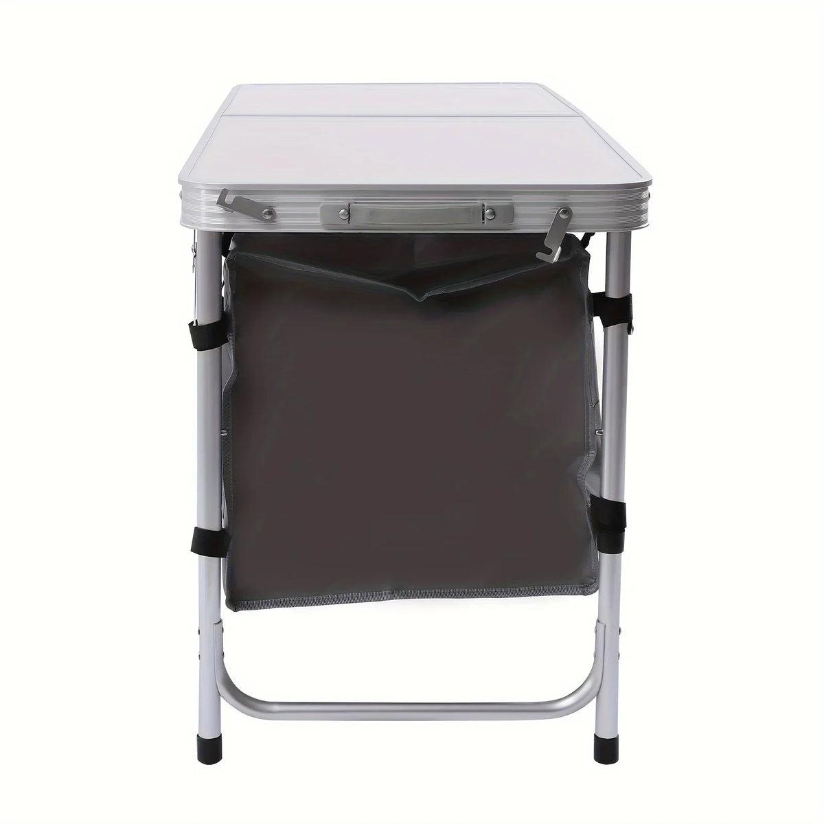 Folding Camping Table with Storage Compartment Lightweight Camp Kitchen Table Height Adjustable Indoor Outdoor Table Perfect for Tailgating Backyards  Picnic