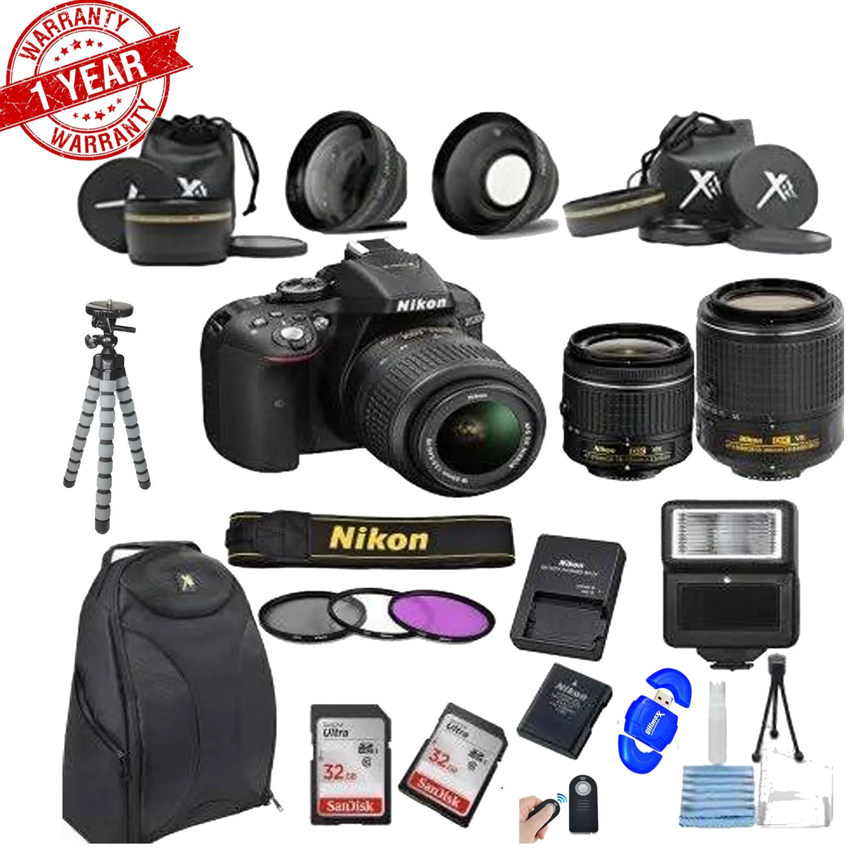 Nikon  24.2   Camera ||18-55mm  Lens Kit||55-200mm  Zoom Lens ||Bundle