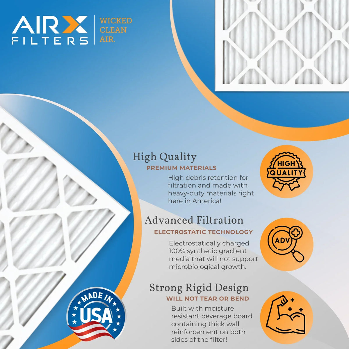 12x12x1 Air Filter  13 Comparable to  1500 - 2200 &  9 Electrostatic Pleated Air Conditioner Filter 6 Pack   Premium  Made 12x12x1 Furnace Filters by     .