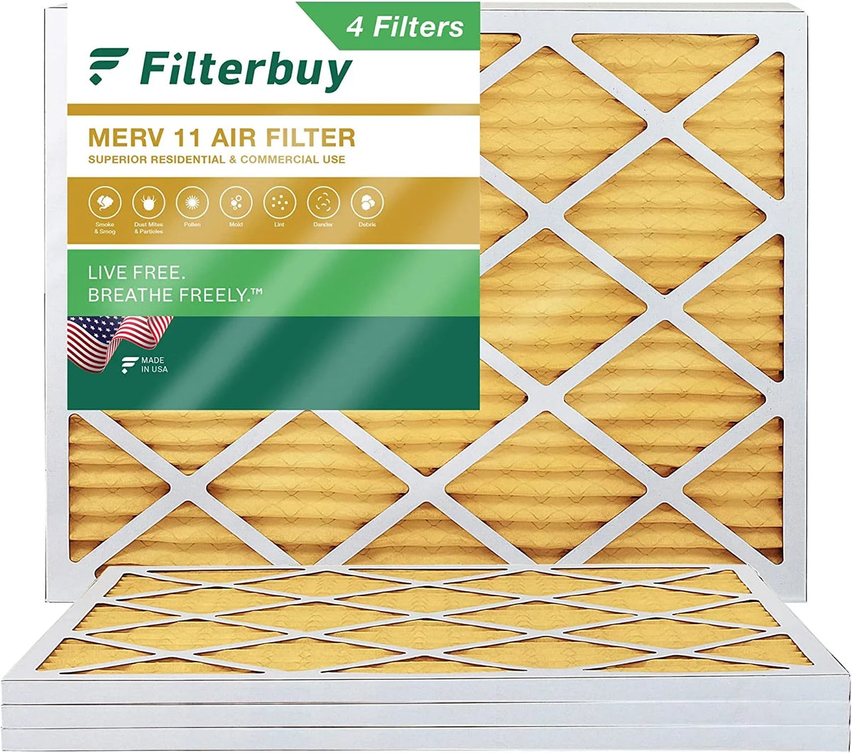 Filterbuy 16x20x1  11 Pleated   Furnace Air Filters (4-Pack)